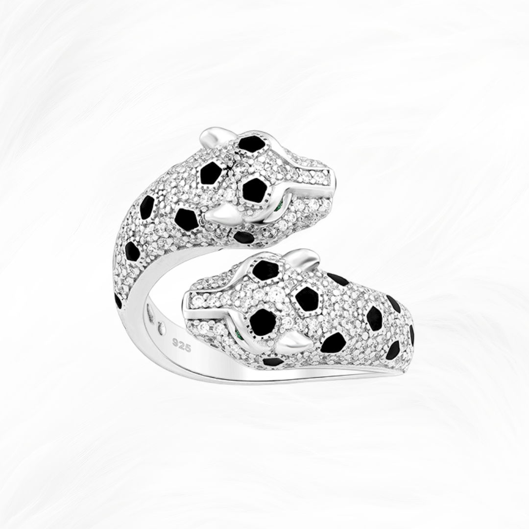 NAMIRAH Adjustable Double Panther Statement Ring