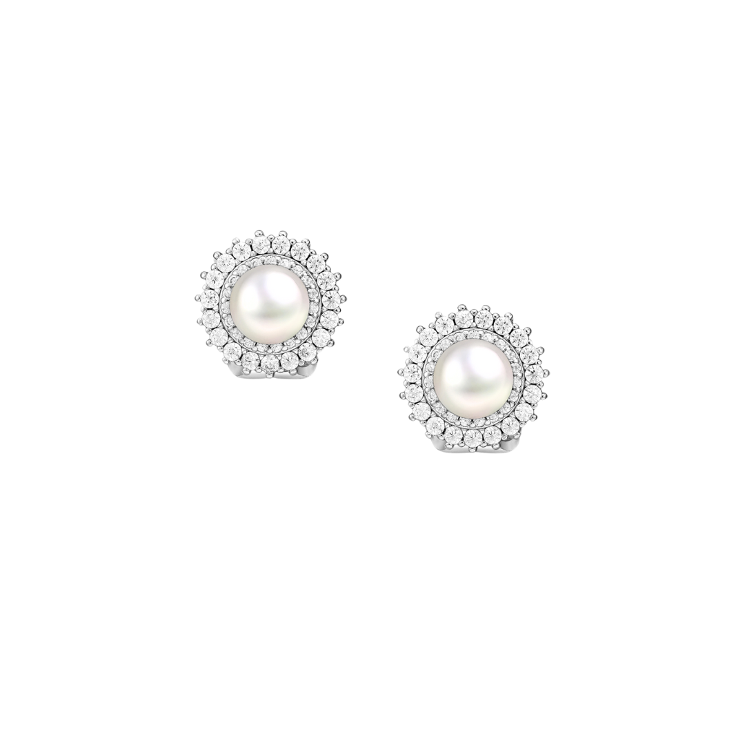 SABRIN Pearl Halo Earrings
