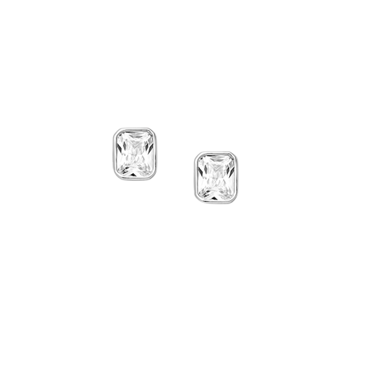 ELIZA Emerald Bezel Earrings