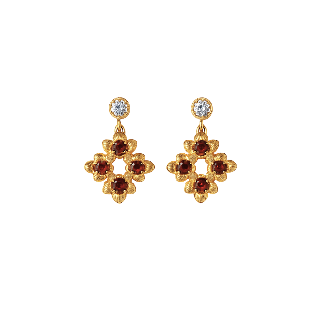 SILVA Natural Garnet Drop Earrings