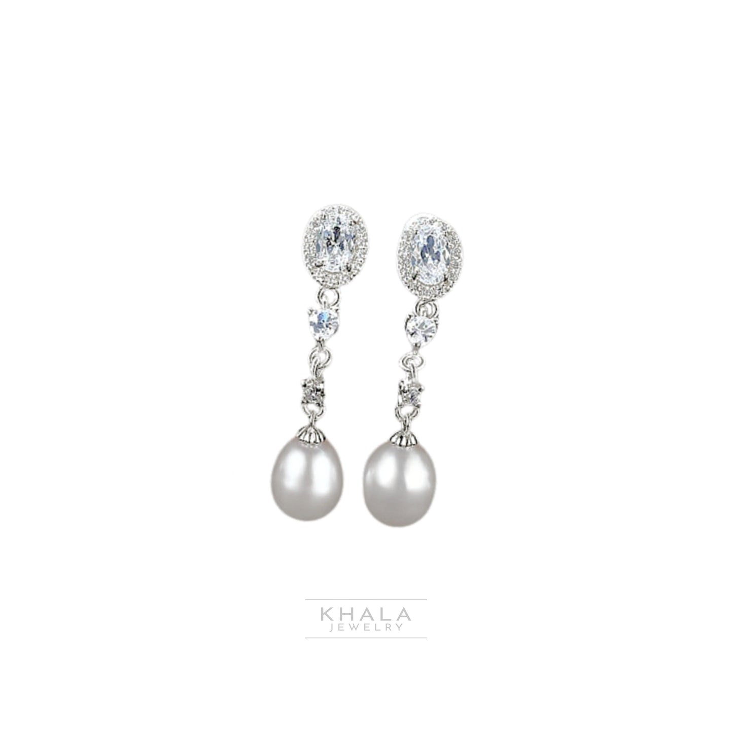 ERIN Freshwater Pearl Dangle Earrings - Khala Jewelry