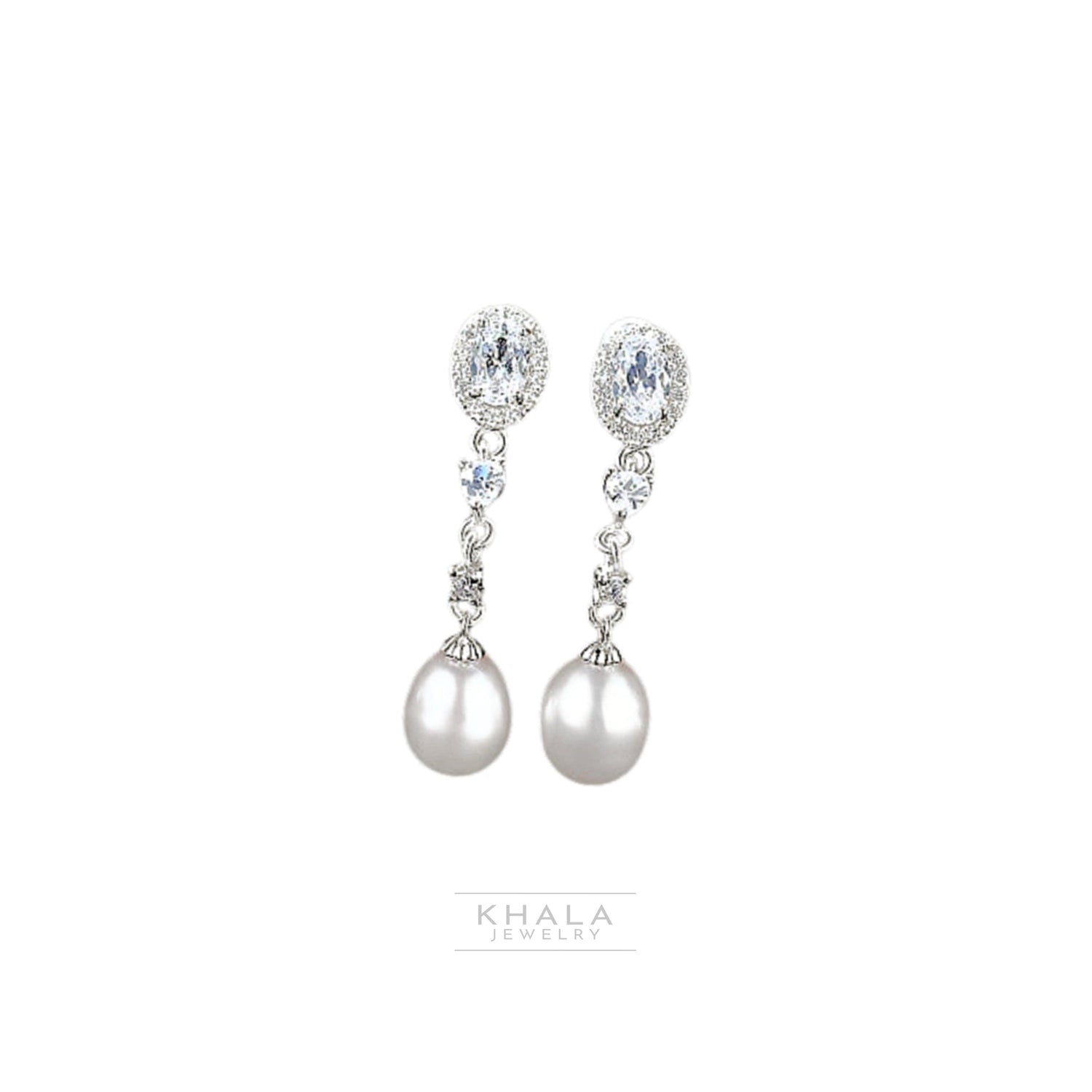 ERIN Freshwater Pearl Dangle Earrings - Khala Jewelry