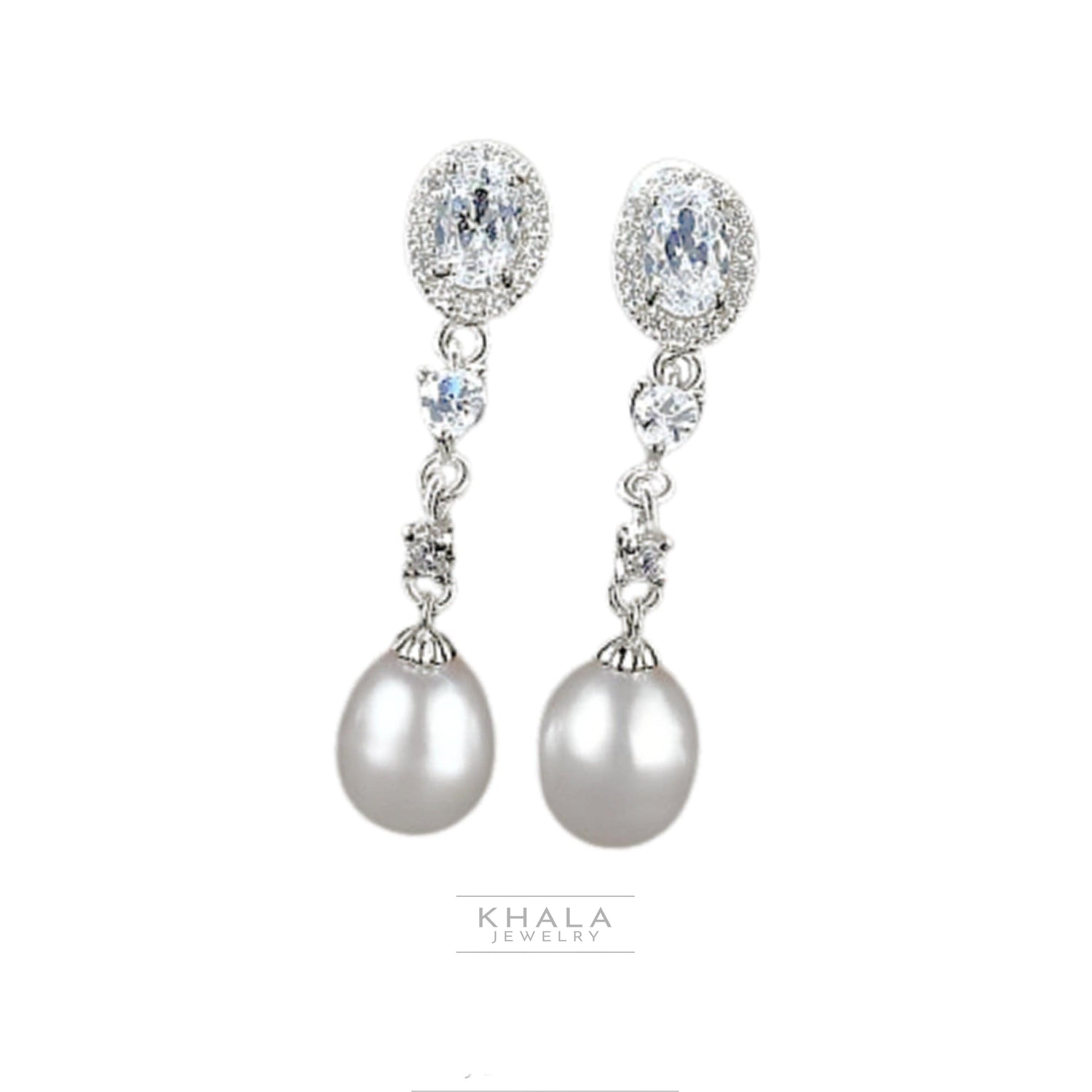 ERIN Freshwater Pearl Dangle Earrings - Khala Jewelry