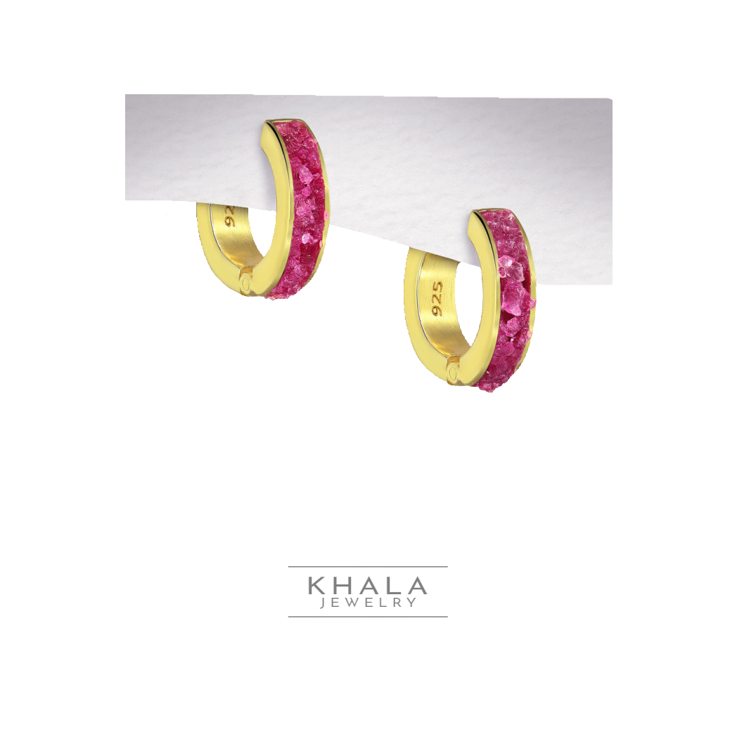 ALBA Ruby Hoop Earrings