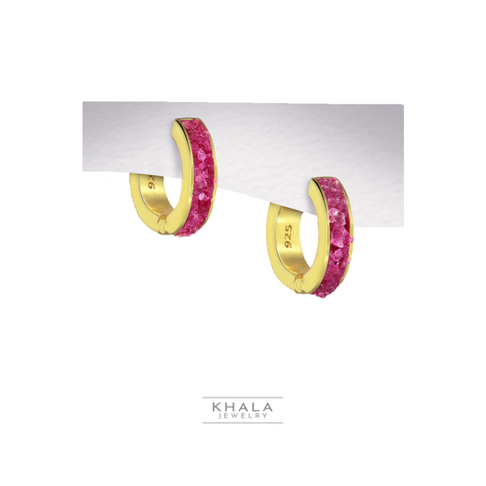 ALBA Ruby Hoop Earrings