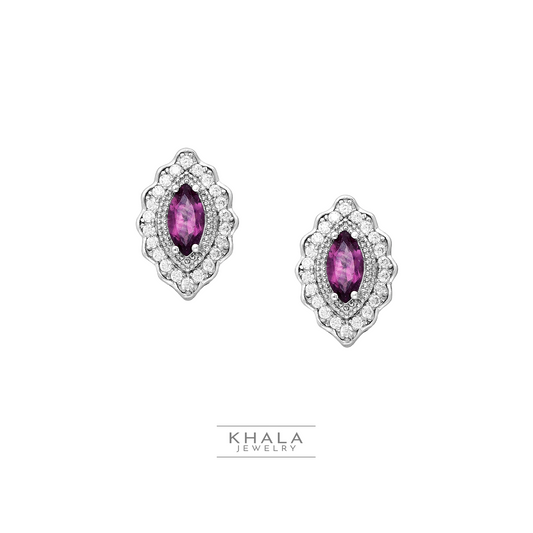 JASMINE Rhodolite Stud Earrings