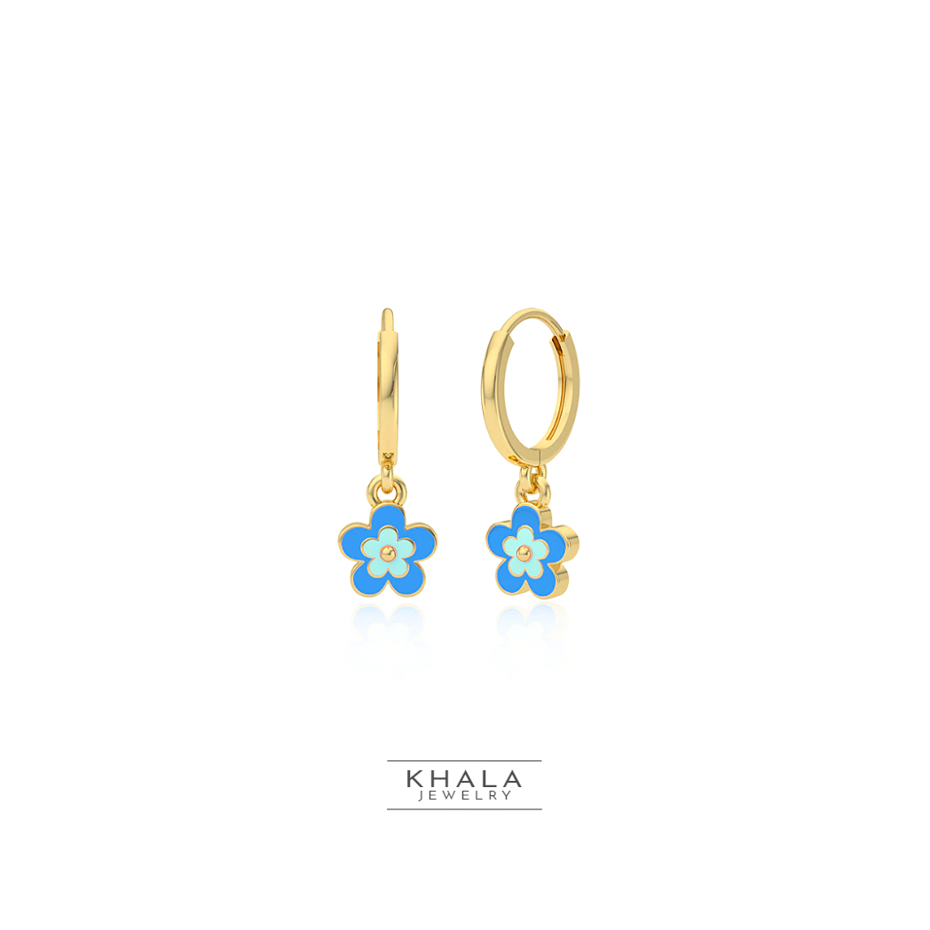 KAIRA Flower Charm Hoops