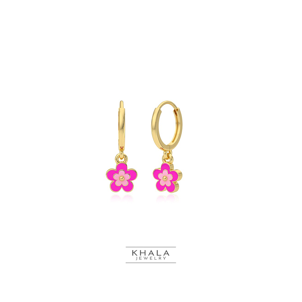 KAIRA Flower Charm Hoops